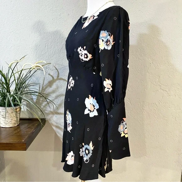EUC Free People SunShadows Black Floral Dress, 4 - Picture 4 of 15